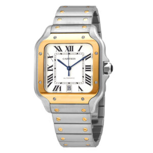 Santos Automatic Silver Dial Large Men's Watch