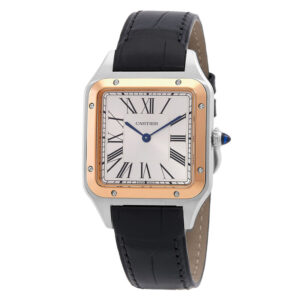 Santos Dumont Large Model Silver Dial Watch