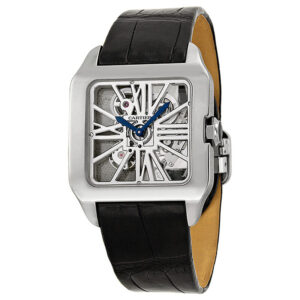 Santos-Dumont Skeleton Dial 18 kt White Gold Men's Watch