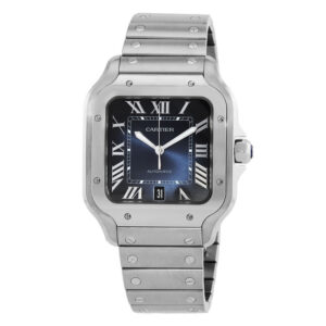 Santos Large Model Automatic Blue Dial Men's Watch