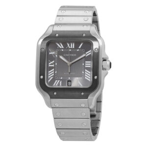 Santos Large Model Automatic Grey Dial Men's Watch