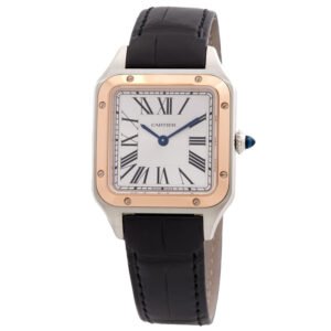 Santos-Dumont Quartz Satin-brushed Silver Dial Unisex Watch