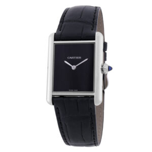 Tank Must Large Model Quartz Black Dial Watch
