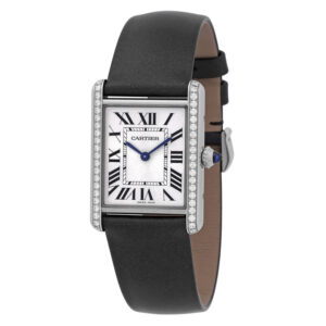 Tank Must Large Quartz Diamond Silver Dial Ladies Watch