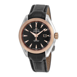 Aqua Terra Automatic Black Dial Black Leather Ladies Watch