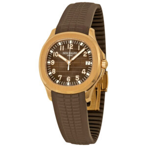 Aquanaut Brown Dial 18k Rose Gold Brown Rubber Automatic Men's Watch