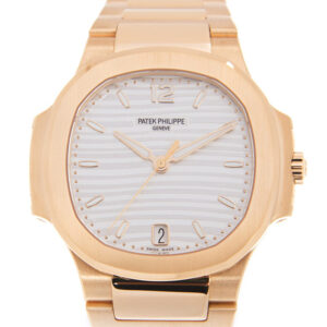 Nautilus 18kt Rose Gold Automatic Silver Dial Ladies Watch