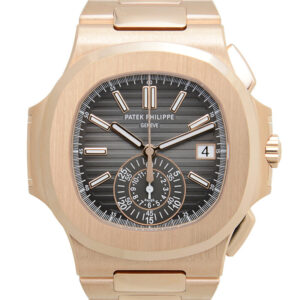 Nautilus Black Dial 18kt Rose Gold Chronograph Automatic Men's Watch