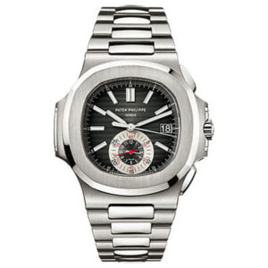 Nautilus Black Dial Stainless Steel Men's Watch