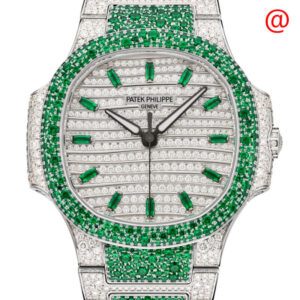 Nautilus Haute Joaillerie Automatic Emeralds Diamond Ladies Watch