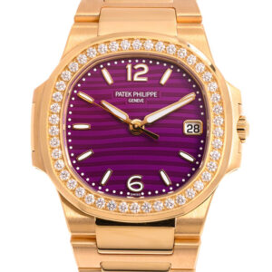 Nautilus Quartz Diamond Purple Dial Ladies Watch