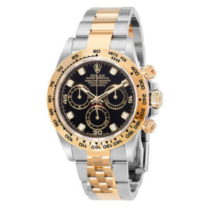 Cosmograph Daytona Black Diamond Dial Steel and 18K Yellow Gold Men's Watch