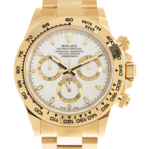 Cosmograph Daytona White Dial Men's 18K Yellow Gold Watch