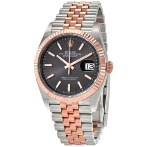 Datejust 36 Automatic Dark RhodiumDial Men's Steel and 18kt Everose Gold Jubilee Watch