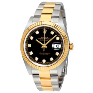 Datejust 41 Black Dial Diamond Steel and 18K Yellow Gold Oyster Men's Watch