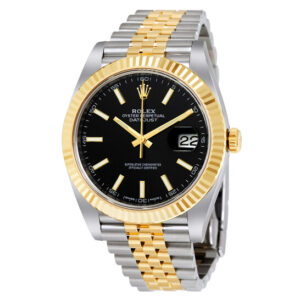 Datejust 41 Black Dial Steel and 18K Yellow Gold Jubilee Men's Watch 126333BKSJ