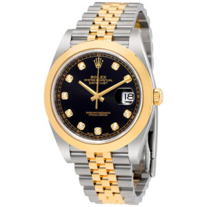 Datejust 41 Black Diamond Dial Steel and 18K Yellow Gold Jubilee Men's Watch