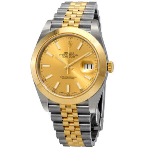 Datejust 41 Champagne Dial Steel and 18K Yellow Gold Jubilee Bracelet Men's Watch
