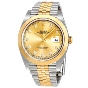 Datejust 41 Champagne Diamond Dial Steel and 18K Yellow Gold Jubilee Men's Watch