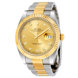 Datejust 41 Champagne Diamond Dial Steel and 18K Yellow Gold Oyster Men's Watch 12633CDO