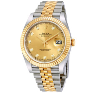 Datejust 41 Champagne Diamond Steel and 18K Yellow Gold Jubilee Men's Watch
