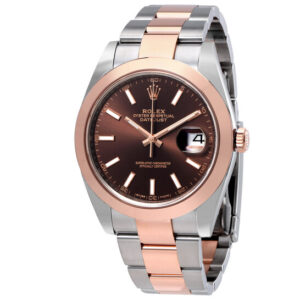Datejust 41 Chocolate Brown Dial Steel and 18K Rose Gold Men's Watch 126301CHSO
