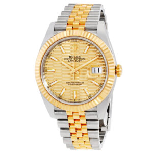 Datejust 41 Gold Fluted Motif Dial Steel and 18K Yellow Gold Jubilee Men's Watch 126333BKSJ