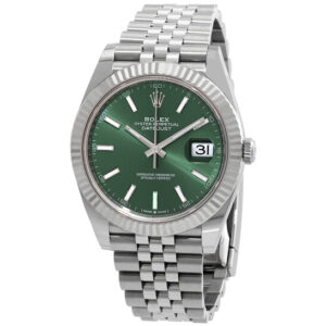 Datejust 41 Mint Green Dial Automatic Men's Steel and White Gold Jubilee Watch