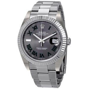 Datejust 41 Slate Dial Automatic Men's Steel and White Gold Oyster Watch