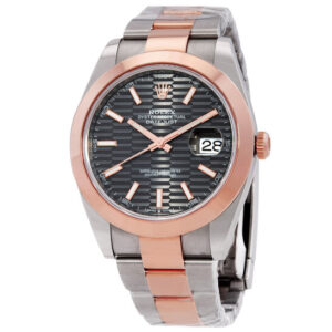 Datejust 41 Slate, Fluted-Motif Automatic Men's Steel and 18kt Everose Gold Oyster Watch
