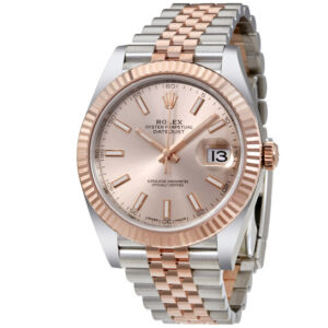 Datejust 41 Sundust Dial Steel and 18K Everose Gold Men's Watch 126331SNSJ