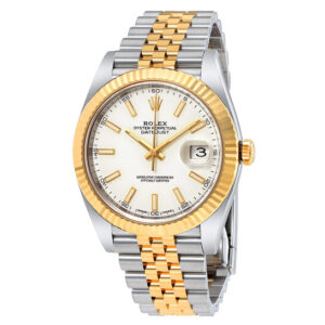 Datejust 41 White Dial Steel and 18K Yellow Gold Jubilee Men's Watch 12633WSJ
