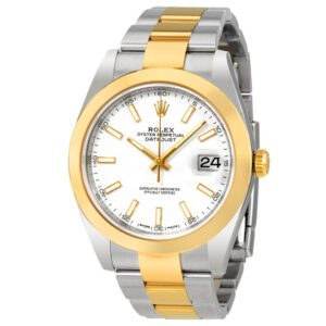 Datejust 41 White Dial Steel and 18K Yellow Gold Oyster Bracelet Men's Watch