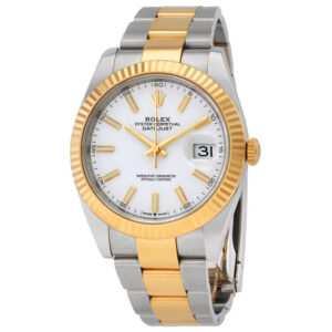 Datejust 41 White Dial Steel and 18K Yellow Gold Oyster Men's Watch