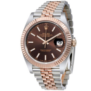 Datejust Chocolate Dial Steel and 18K Everose Gold Jubilee Men's Watch 126331CHSJ