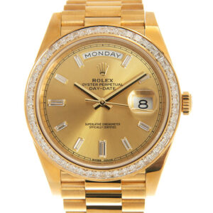 Day Date 40 Automatic Champagne Diamond Dial Men's 18kt Yellow Gold President Watch