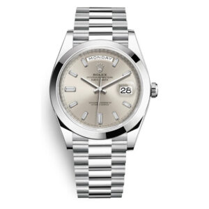 Day Date 40 Silver Diamond Dial Automatic Men's Platinum President Watch