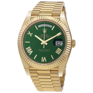 Day-Date 40 Green Dial Men's 18kt Yellow Gold President Watch
