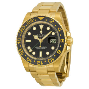 GMT Master II Black Dial 18K Yellow Gold Oyster Bracelet Automatic Men's Watch 116718BKSO
