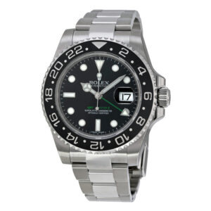 GMT Master II Black Index Dial Oyster Bracelet Steel Men's Watch 116710LN