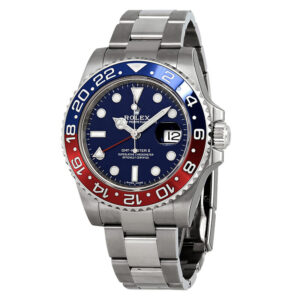 GMT-Master II Blue Dial Automatic Men's 18kt White Gold Oyster Pepsi Bezel Men Watch