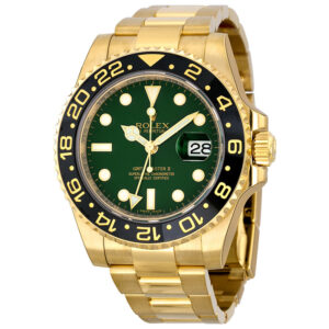 GMT Master II Green Dial 18K Yellow Gold Oyster Bracelet Automatic Men's Watch