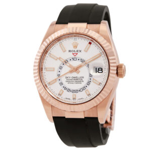 Sky-Dweller Automatic Chronometer 18kt Rose Gold White Dial Men's Watch