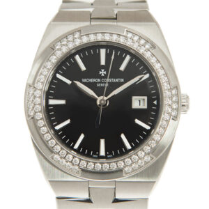 Overseas Quartz Diamond Black Dial Ladies Watch