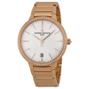 Patrimony Contemporaine Silver Dial 18kt Rose Gold Ladies Watch