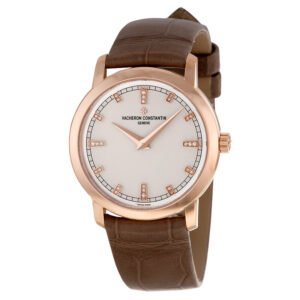 Traditionnelle Silver Dial 18kt Rose Gold Ladies Watch